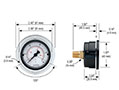 100 Series 0 to 1,000 psi Pressure Range Acrylonitrile Butadiene Styrene (ABS) and Steel Case Dry Pressure Gauge with Front Flange